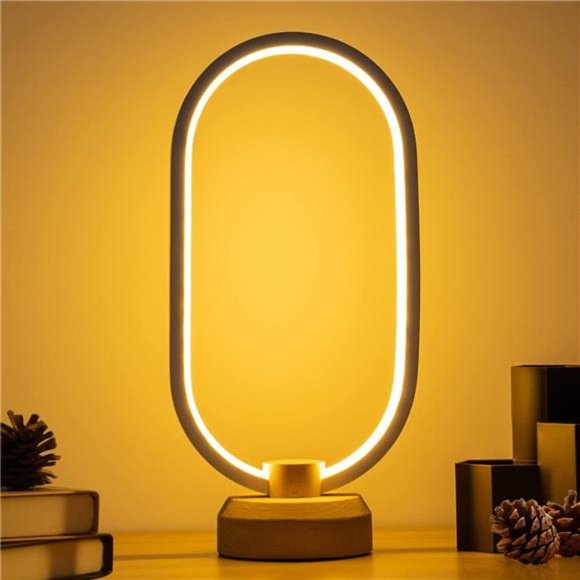 Modern Desk lamp LED Wood Table Lamp, Bedroom Bedside Night Light, Dimmable Led - Picture 1 of 5